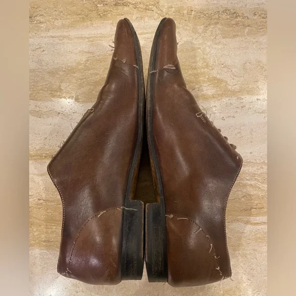 Rare Maison Margiela Distressed Brown Leather Derbies